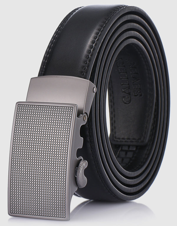 Men's Repeated Block Leather Ratchet Belt